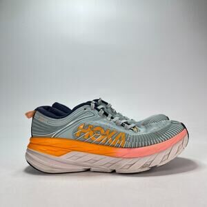 HOKA Bondi 7 Blue Orange Pink Road Running Shoes Sneakers Women's Size 8.5
